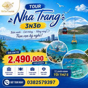 TOUR NHA TRANG 3N3Đ - NHŨ TIÊN - VỊNH SAN HÔ