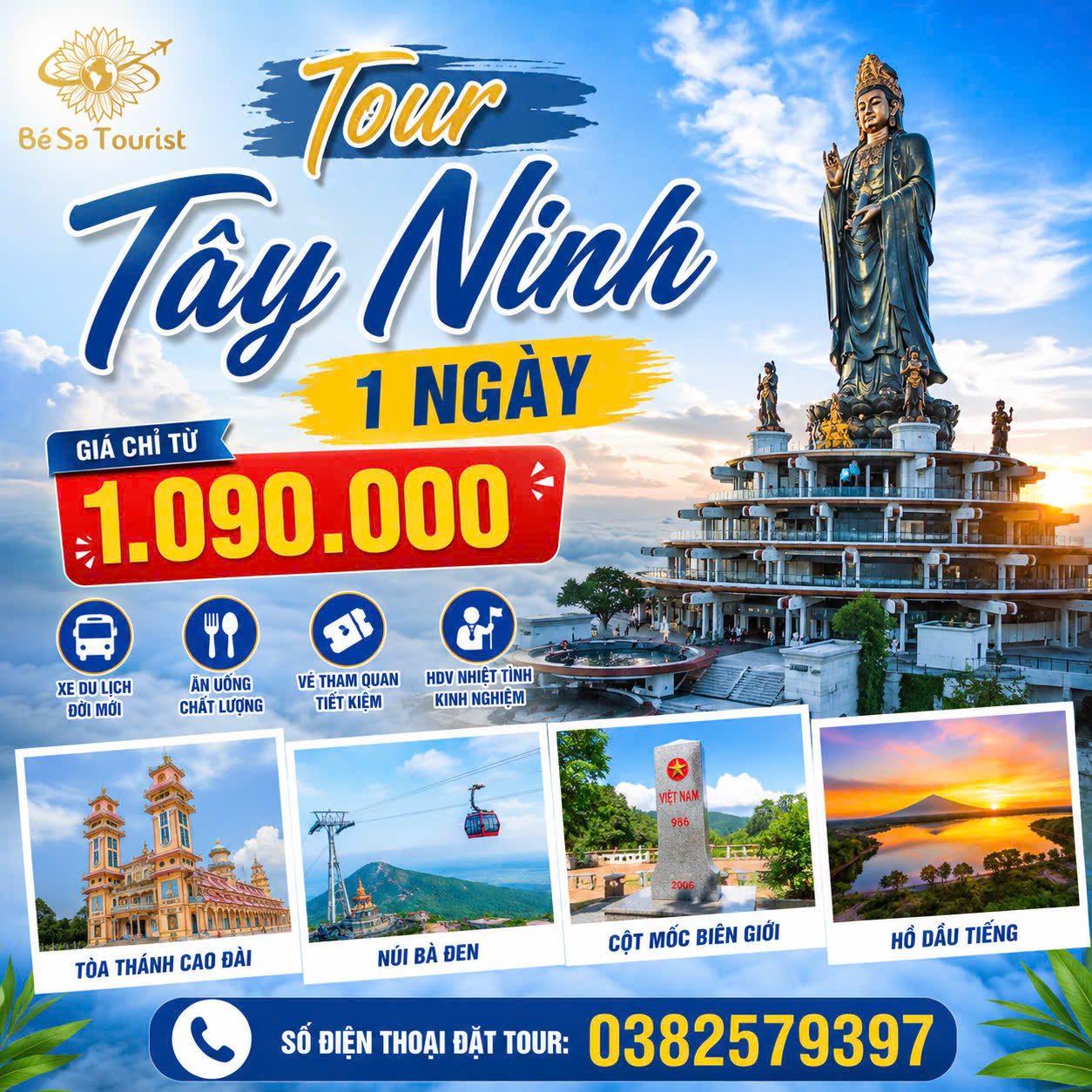 TOUR TÂY NINH 1N - CÁP TREO ĐỈNH - BUFFET TRƯA