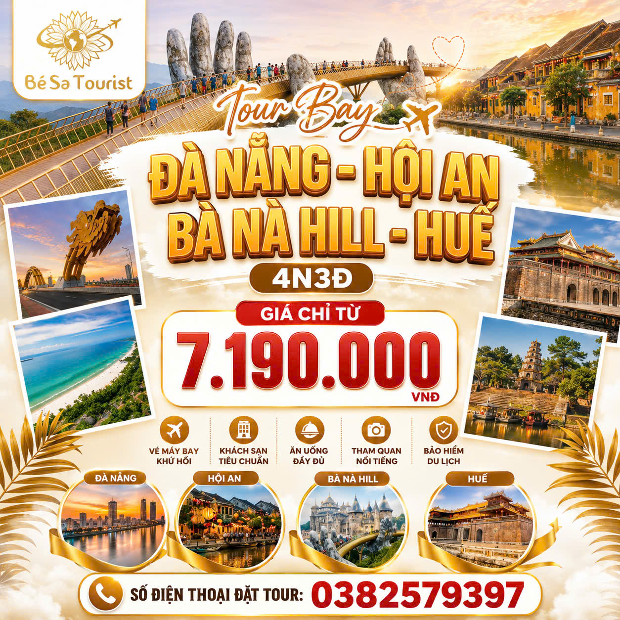 TOUR ĐÀ NẴNG - BÀ NÀ - HỘI AN - HUẾ 4N3Đ